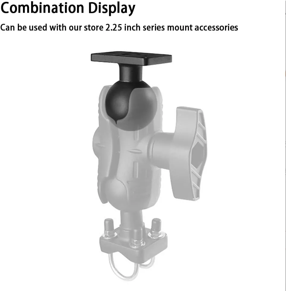 Strg 2.25'' Ball Mounts with AMPS Rectangle Plate, Ball Mount Base Compatible with RAM and 2.25" Ball Double Socket Arm from Arkon, iBolt and Tackform Enterprise Series