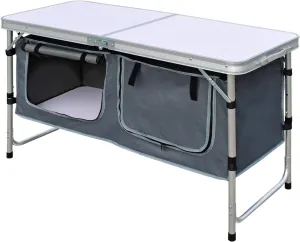 Strong Camel Portable Aluminum Camping Folding Picnic Kitchen Table wCarry Handle and Storage
