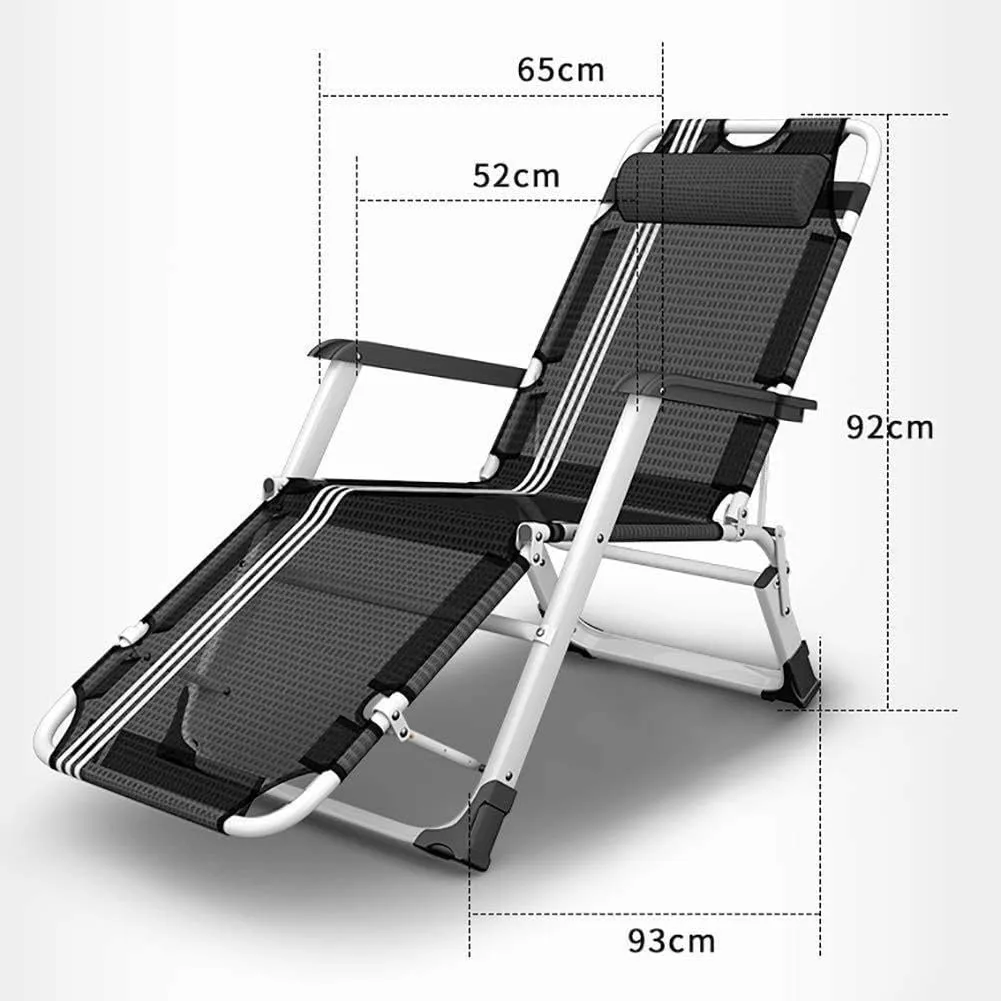 Sun Lounger r Folding Chair, Outdoor Recliner Beach Camping Portable Chair Heavy People with Breathable Mat Chaise Lounges (Color, with Breathable mat),Without