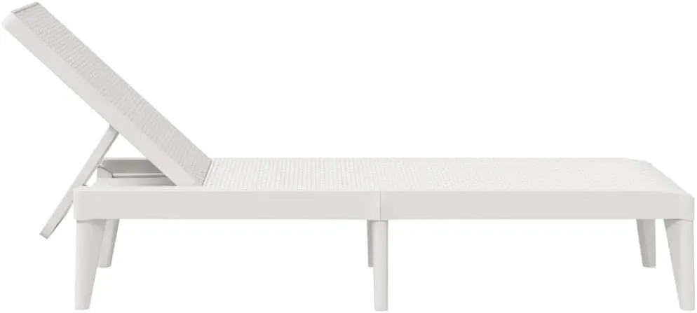 Sun Lounger White 73.2"x23.6"x11.4" PPrecliner Chair Patio Chairs Camping Chairs Outdoor Lounge chairsSuitable for Gardens, courtyards