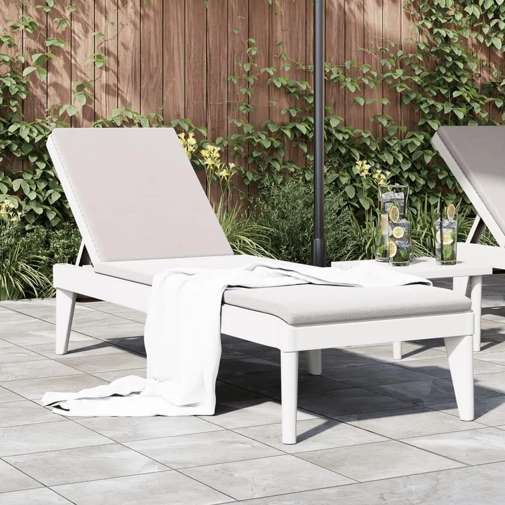 Sun Lounger White 73.2"x23.6"x11.4" PPrecliner Chair Patio Chairs Camping Chairs Outdoor Lounge chairsSuitable for Gardens, courtyards
