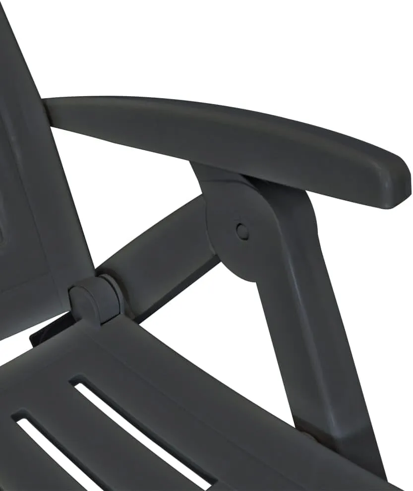 Sun Lounger with Footrest Plastic AnthraciteLuxury Sun Loungers with Adjustable Backrest and Cushioned Seat