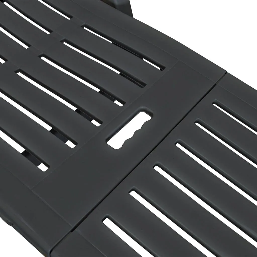 Sun Lounger with Footrest Plastic AnthraciteLuxury Sun Loungers with Adjustable Backrest and Cushioned Seat