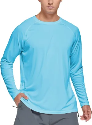 Susclude Men's Sun Protection UPF 50  UV/SPF Long Sleeve T-Shirt Outdoor Rashguard Shirts for Running,Fishing,Hiking