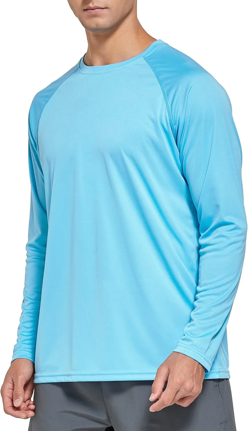 Susclude Men's Sun Protection UPF 50  UV/SPF Long Sleeve T-Shirt Outdoor Rashguard Shirts for Running,Fishing,Hiking