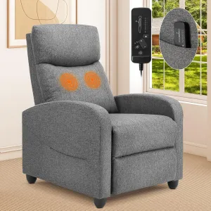 Sweetcrispy Massage Recliner Chair for Adults, Adjustable Home Theater Seating with Lumbar Support, Small Recliners for Small Spaces, Dark Grey