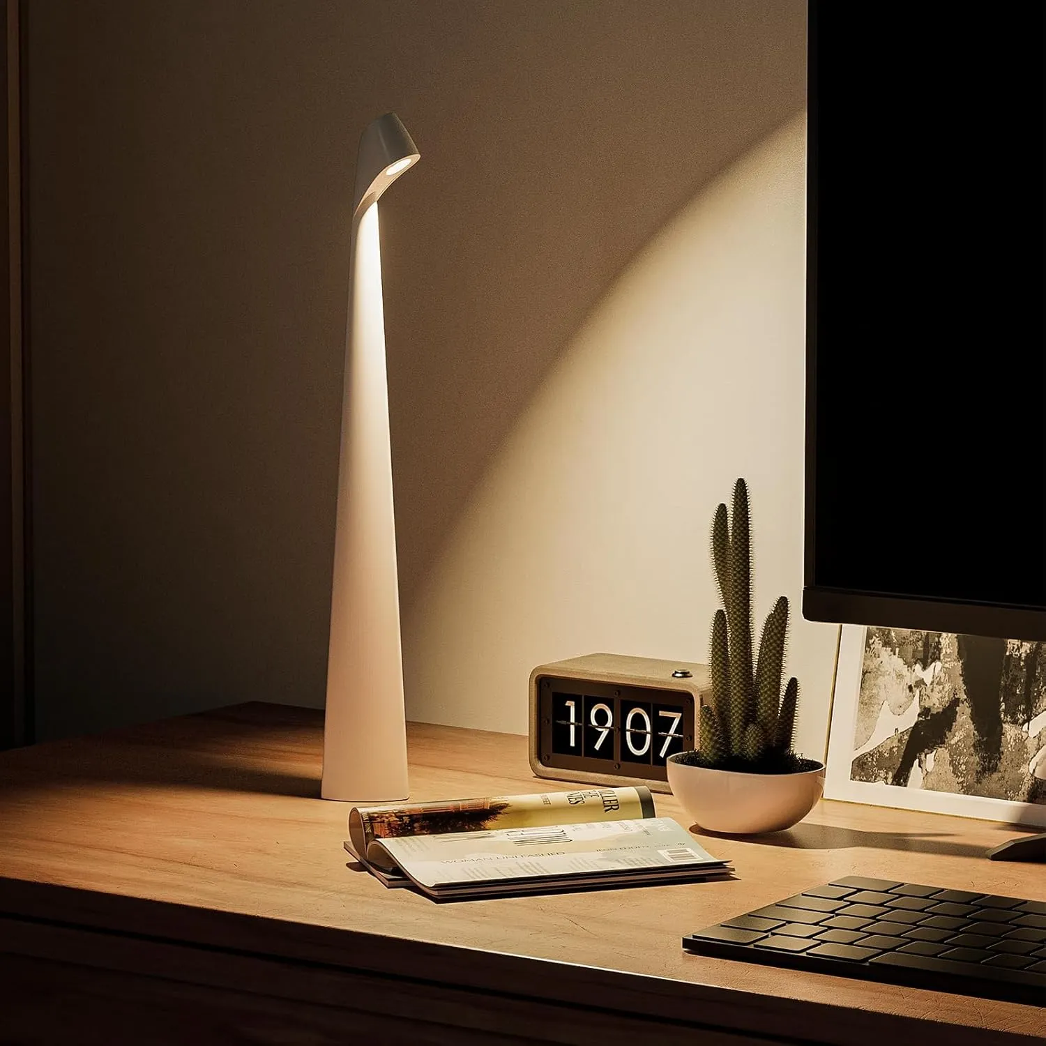 Table Lamps Cordless Rechargeable Battery Light, LED Desk Lamps Outdoor Portable Touch Lamps, Operated Wireless Portable Lamp. (White)
