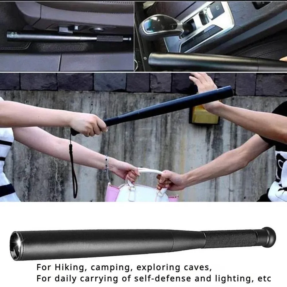 Tactical Flashlight Self Defense Stick - Aluminium Alloy Telescopic Baton