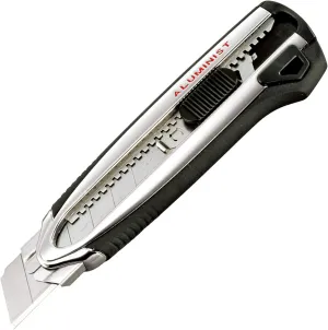 TAJIMA Utility Knife - 1" 7-Point Aluminist Magazine Snap Blade Box Cutter with Dual Blade Lock & 3 Rock Hard Blades - ACM-700C