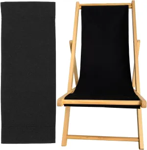 TBACW Replacement Canvas Replacement Cloth for Patio Lounge Chair Beach Sling Chair Reclining Beach Chair-No Wooden Frame-Only Replacement Canvas(Black)