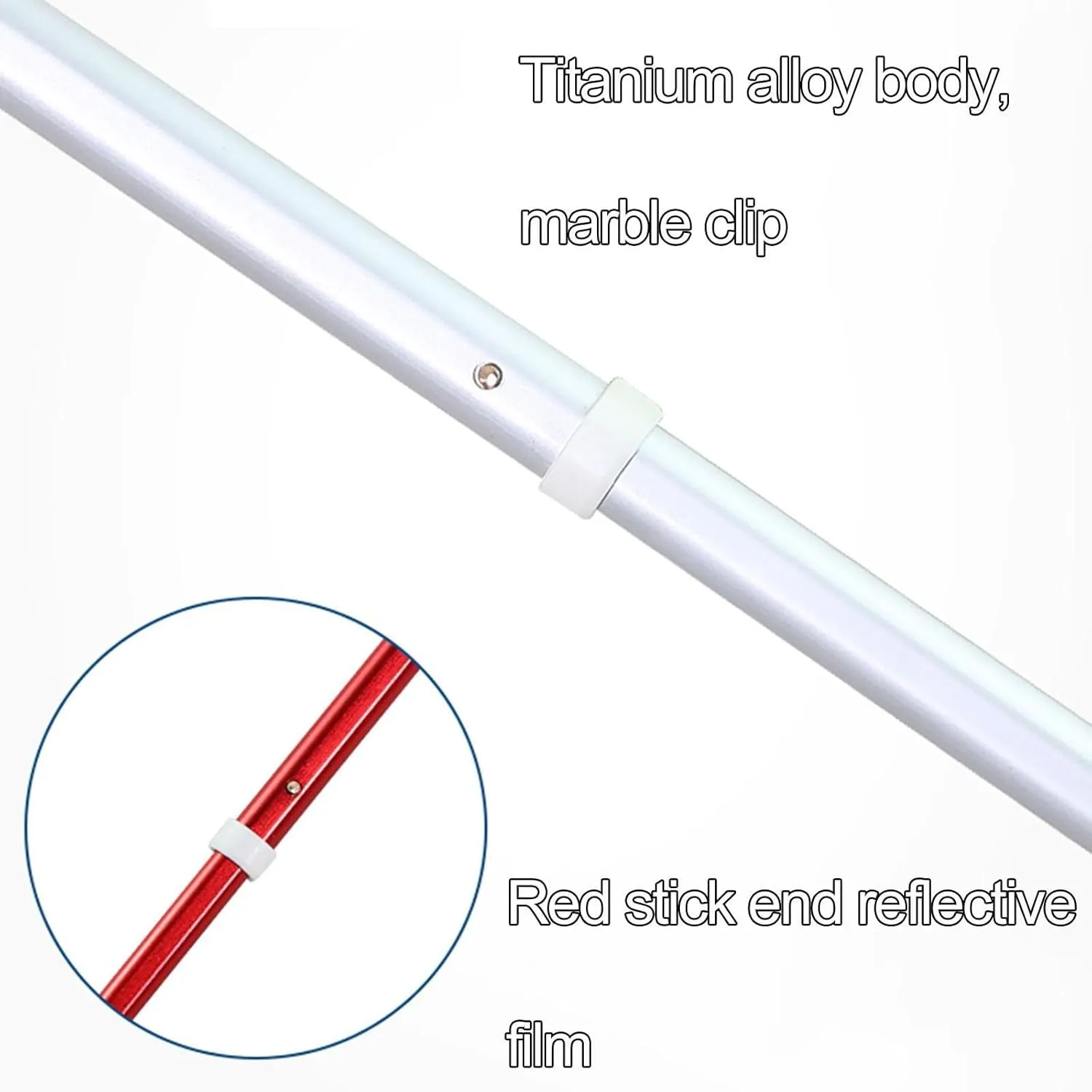 Telescopic Blind Cane - Reflective Folding Walking Stick for Vision Impaired and Blind People,Lnclude Nylon Bag   Optional Crutch tip(C,125cm/49.2in)
