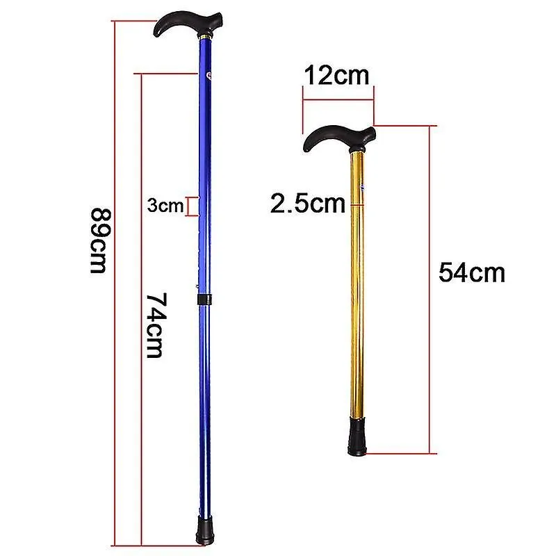 Telescopic Walking Stick Cane - Hiking Rubber Tips Aluminium Climbing Equipment