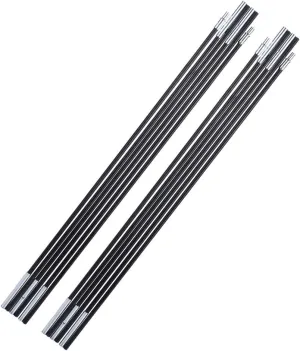 Tent Support Rod, 129.92in Total Length Awning Rod Black Tent Pole Fiberglass for 1-2 Person Campin