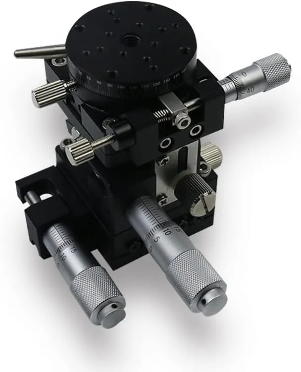 Three-axis table High-precision manual fine-tuning displacement XZR axis 40-L linear guide translation lifting rotation XZR40-L - (Voltage: XZR40-L)