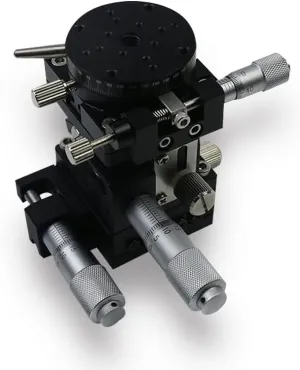 Three-axis table High-precision manual fine-tuning displacement XZR axis 40-L linear guide translation lifting rotation XZR40-L - (Voltage: XZR40-L)