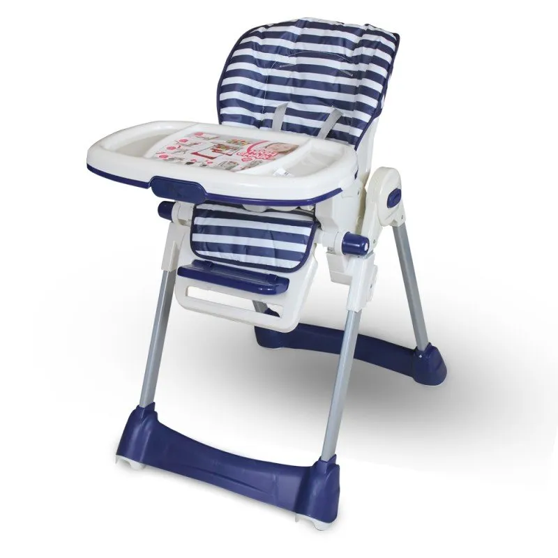 Tinnies Baby Adjustable High Chair - Blue Stripes