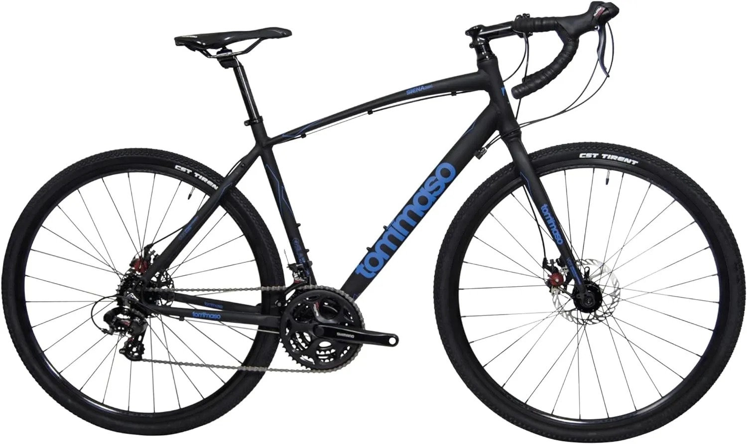 Tommaso Siena Sport Performance Aluminum Gravel Bike, Shimano Tourney 21 Speeds Road Bicycle Men