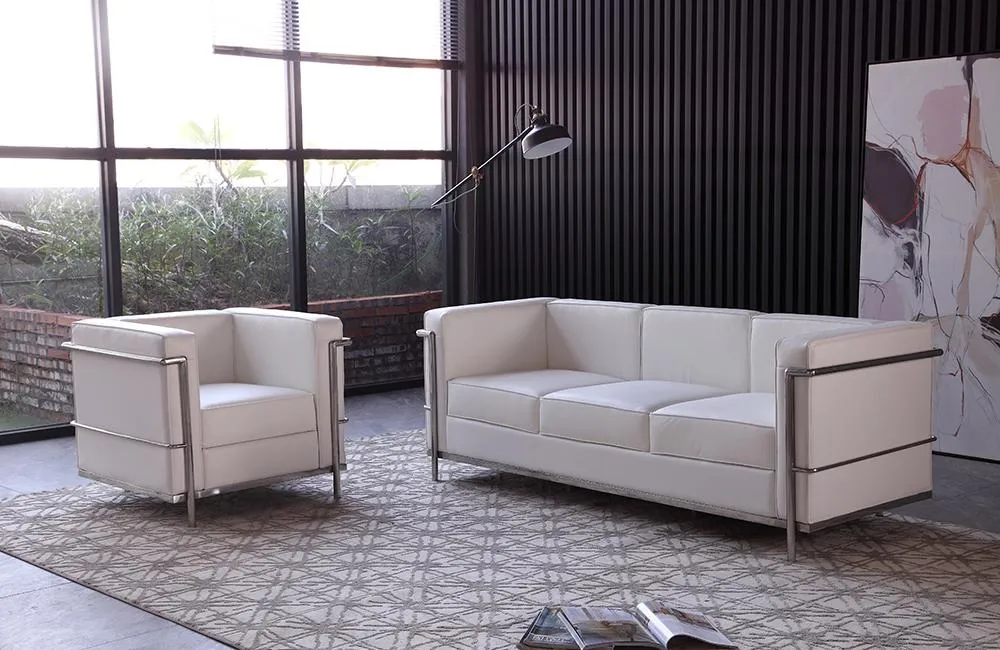 Tracy Italian Leather Chair in White