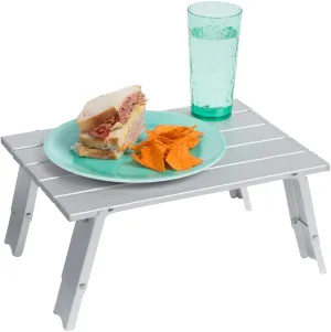 Trademark Innovations 15.7" Compact Folding Beach and Camping Aluminum Table