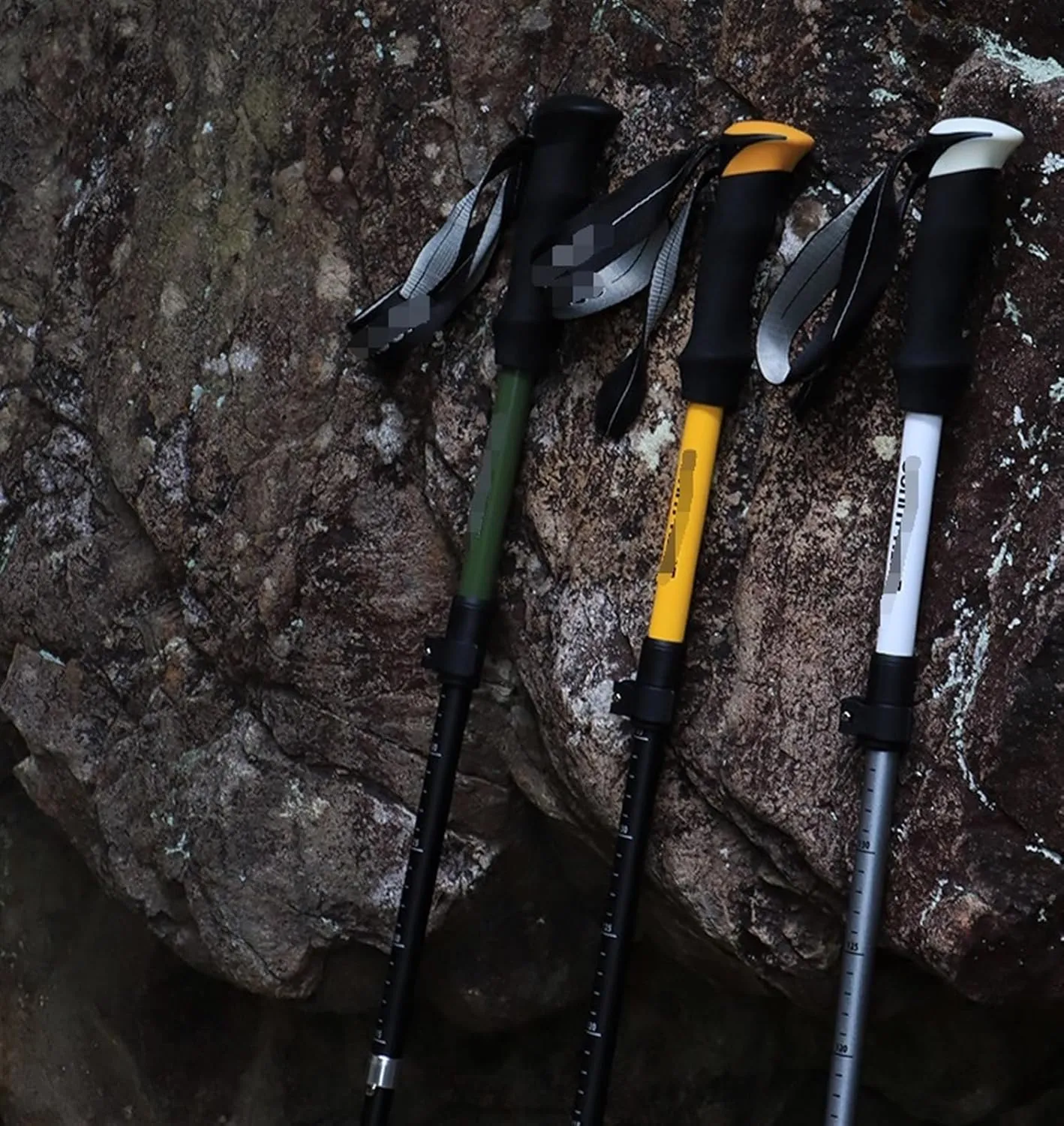 Travel Trekking Pole Adjustable Hiking Walking Sticks Ultralight Aluminum with EVA Grips for Camping Mountaining Outdoor Activities(Yellow)