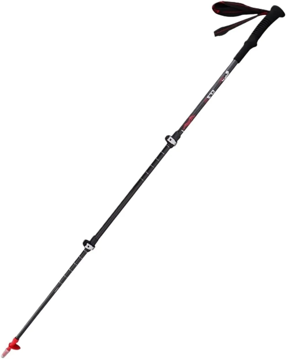 Travel Trekking Pole Carbon Fiber Trekking Poles Telescopic Walking Sticks Ultralight Hiking Poles for Backpack Outdoor Activities(Black)