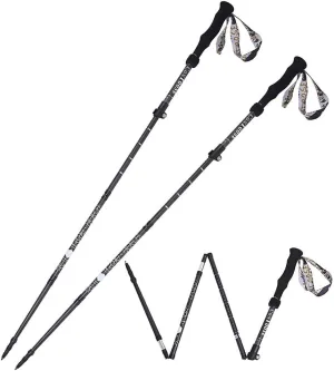 Trekking Poles Collapsible Lightweight Carbon Alloy Wear-Resistant Corrosion-Resistant Carbon Tip Ski Mountaineering Equipment Crutches Anti-Shock 2PCS Accessories&Carry Bags