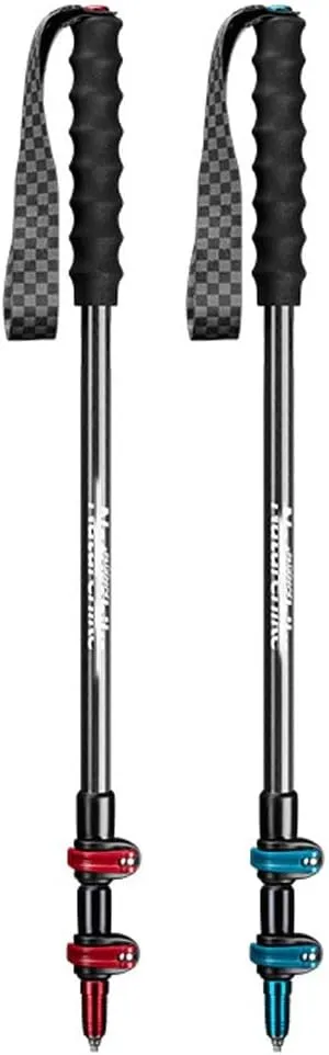 Trekking Poles, Lightweight Telescopic Portable Carbon Fiber Hiking Stick, Walking Trekking Poles with Nylon Wristband, for Backpacking, Hiking