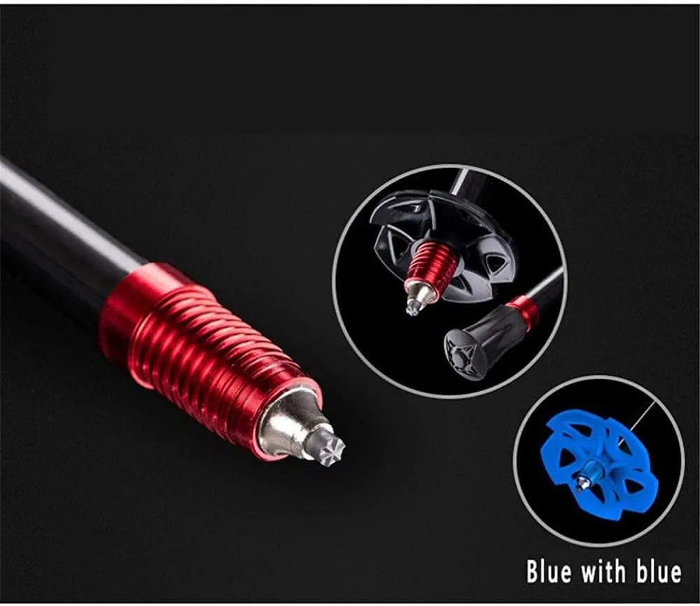 Trekking Poles, Lightweight Telescopic Portable Carbon Fiber Hiking Stick, Walking Trekking Poles with Nylon Wristband for Men and Women. (Color : Blue)