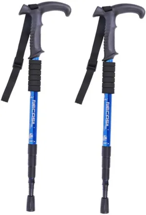 Trekking Poles Ultralight Aluminium Telescopic Hiking Poles Walking Sticks with Inner Lock Antishock for Man and Female in Hiking Camping Walking Trekking (Blue)