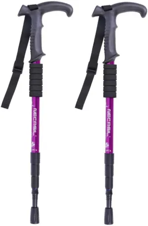 Trekking Poles Ultralight Aluminium Telescopic Hiking Poles Walking Sticks with Inner Lock Antishock for Man and Female in Hiking Camping Walking Trekking (Purple)