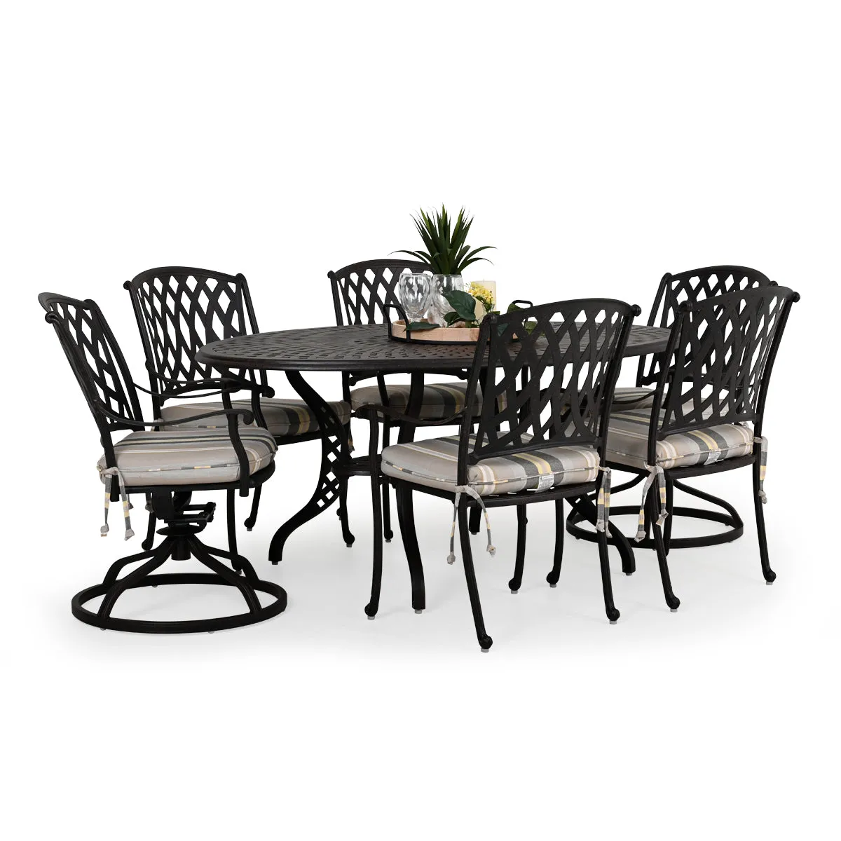 Trellis Outdoor Cast Aluminum 44" x 66" Oval Dining Table
