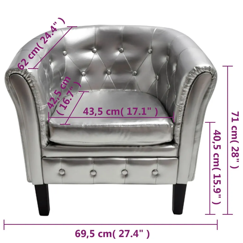Tub Chair Faux Leather Chesterfield Lounge Club Arm Chair Multi Colors