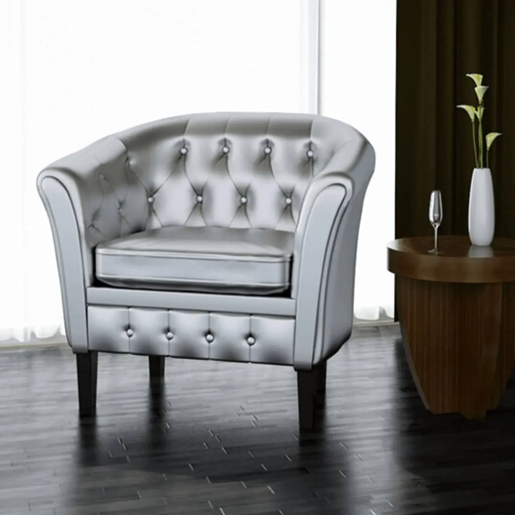 Tub Chair Faux Leather Chesterfield Lounge Club Arm Chair Multi Colors