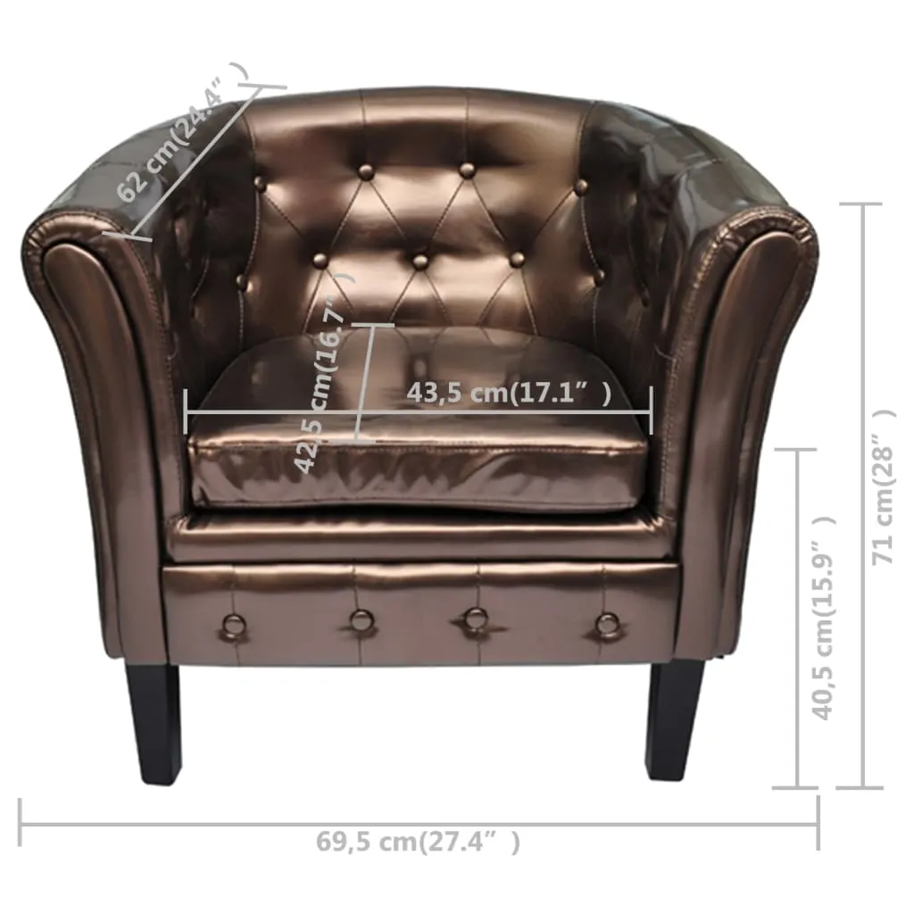 Tub Chair Faux Leather Chesterfield Lounge Club Arm Chair Multi Colors