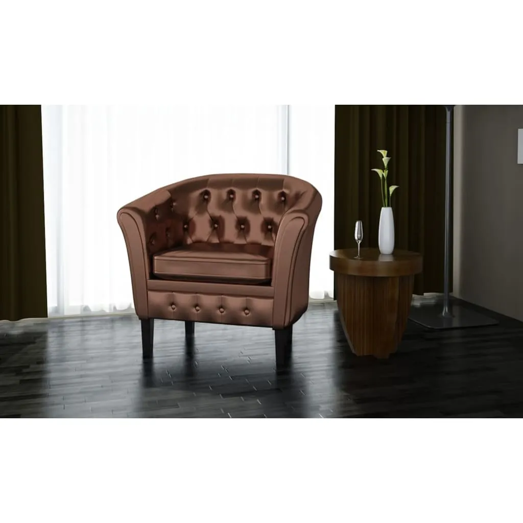 Tub Chair Faux Leather Chesterfield Lounge Club Arm Chair Multi Colors