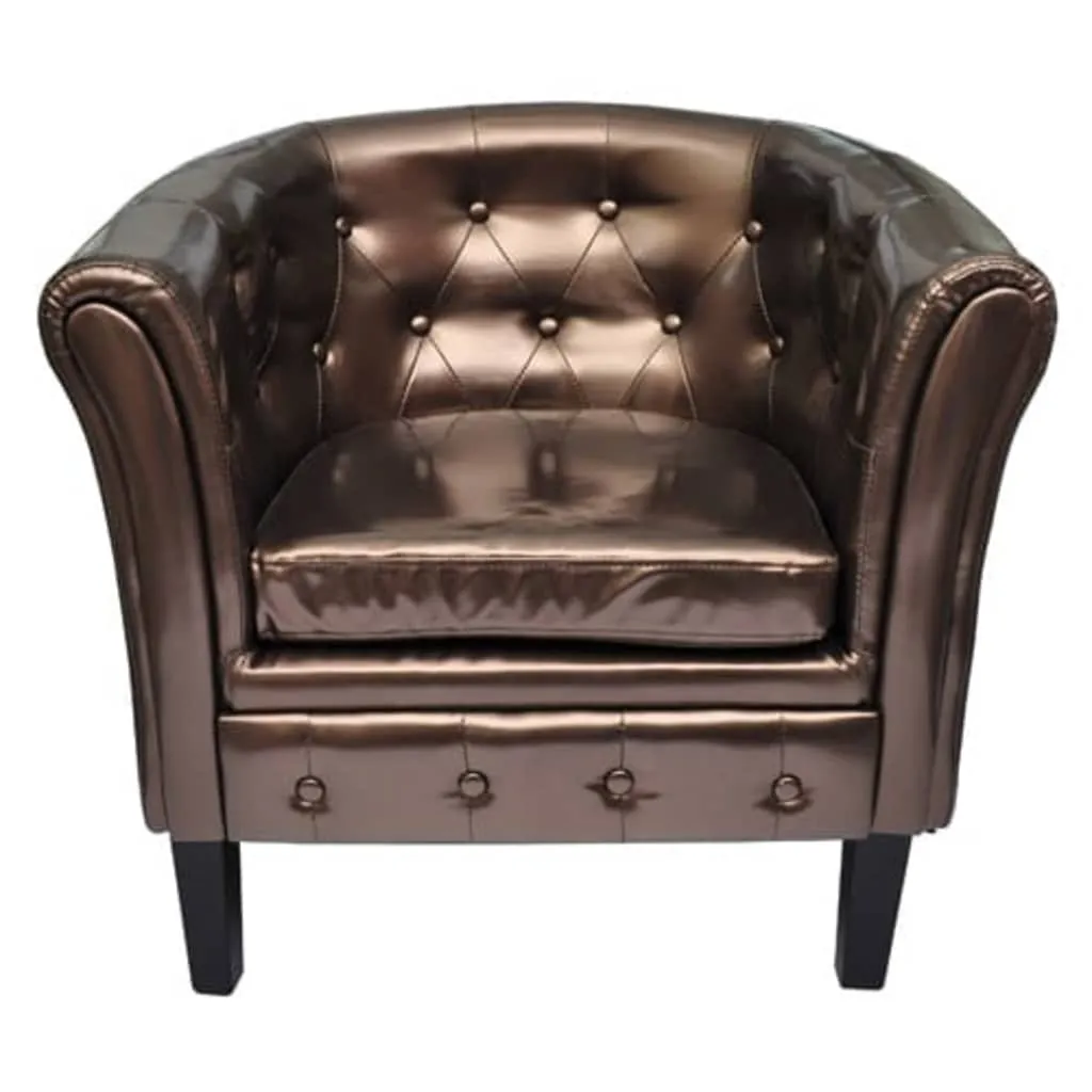 Tub Chair Faux Leather Chesterfield Lounge Club Arm Chair Multi Colors