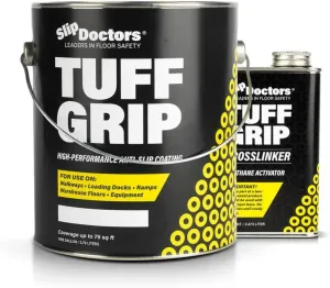 Tuff Grip Extreme Non-Skid Paint for Ramps, Floors, Decks & Stairs – Textured Anti-Slip Grip Coating for Slip Resistant Traction (Safety Red)