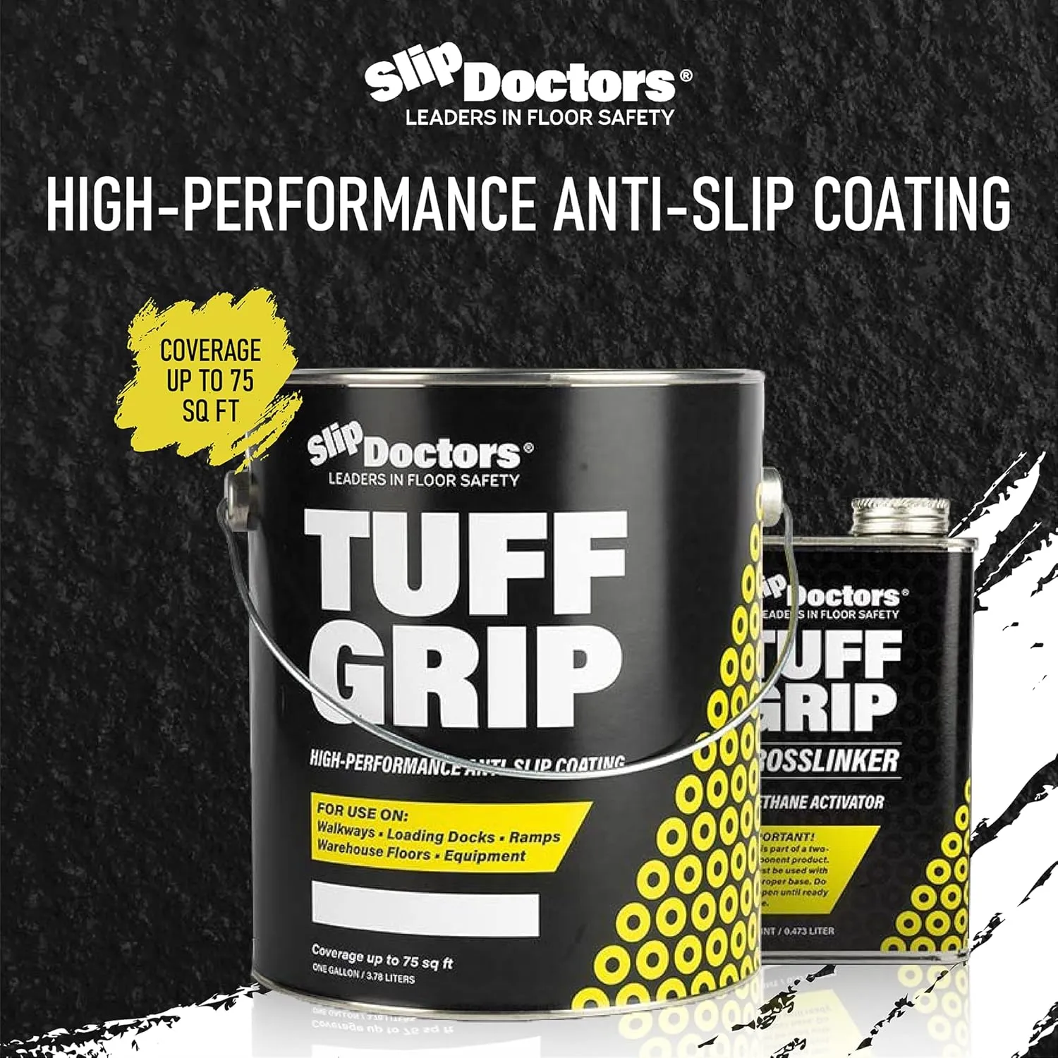 Tuff Grip Extreme Non-Skid Paint for Ramps, Floors, Decks & Stairs – Textured Anti-Slip Grip Coating for Slip Resistant Traction (Safety Red)