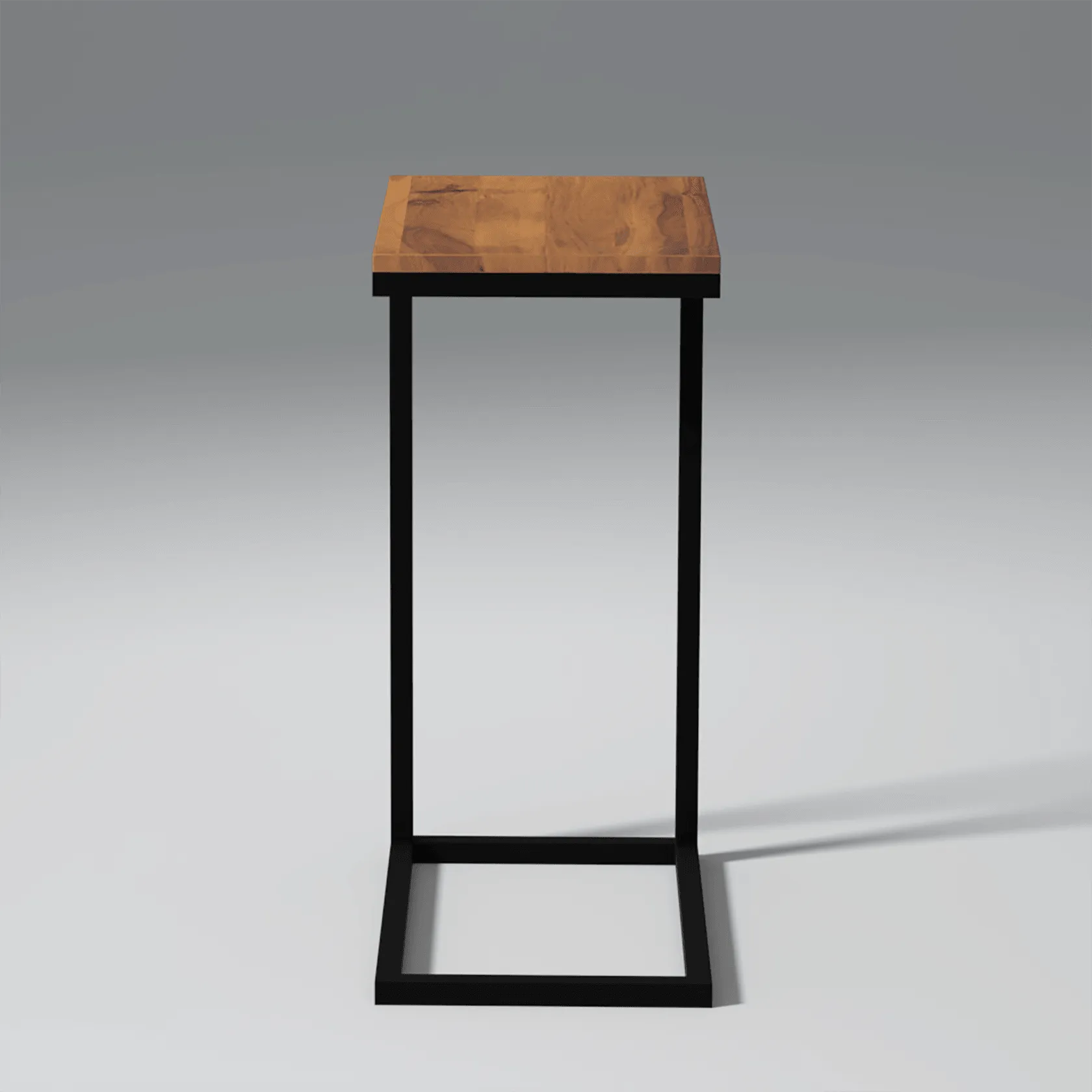 Tumbly Iron And Sheesham Wood Laptop Table In Light Honey