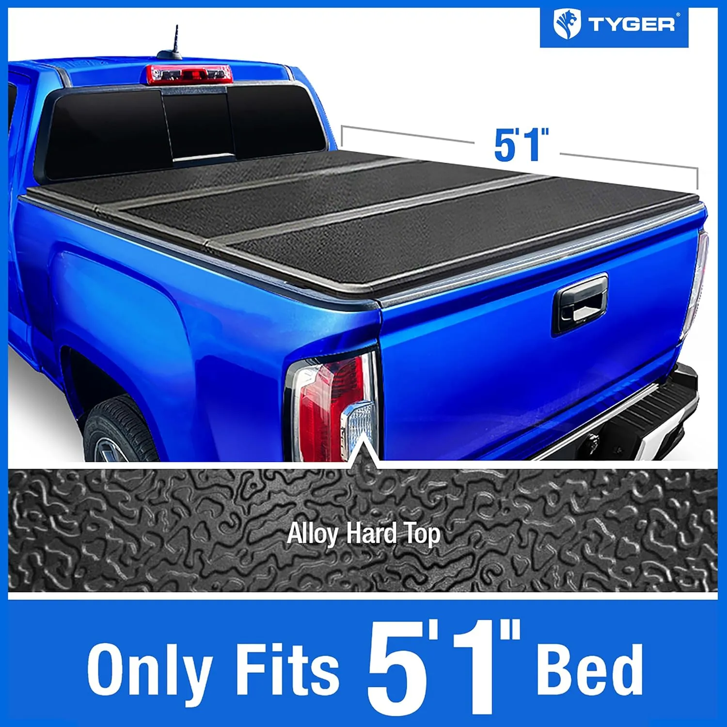 Tyger Auto T5 Alloy Hardtop Truck Bed Tonneau Cover Compatible with 2023-2025 Chevrolet Colorado GMC Canyon | 5'1" (61") Bed | TG-BC5C3201
