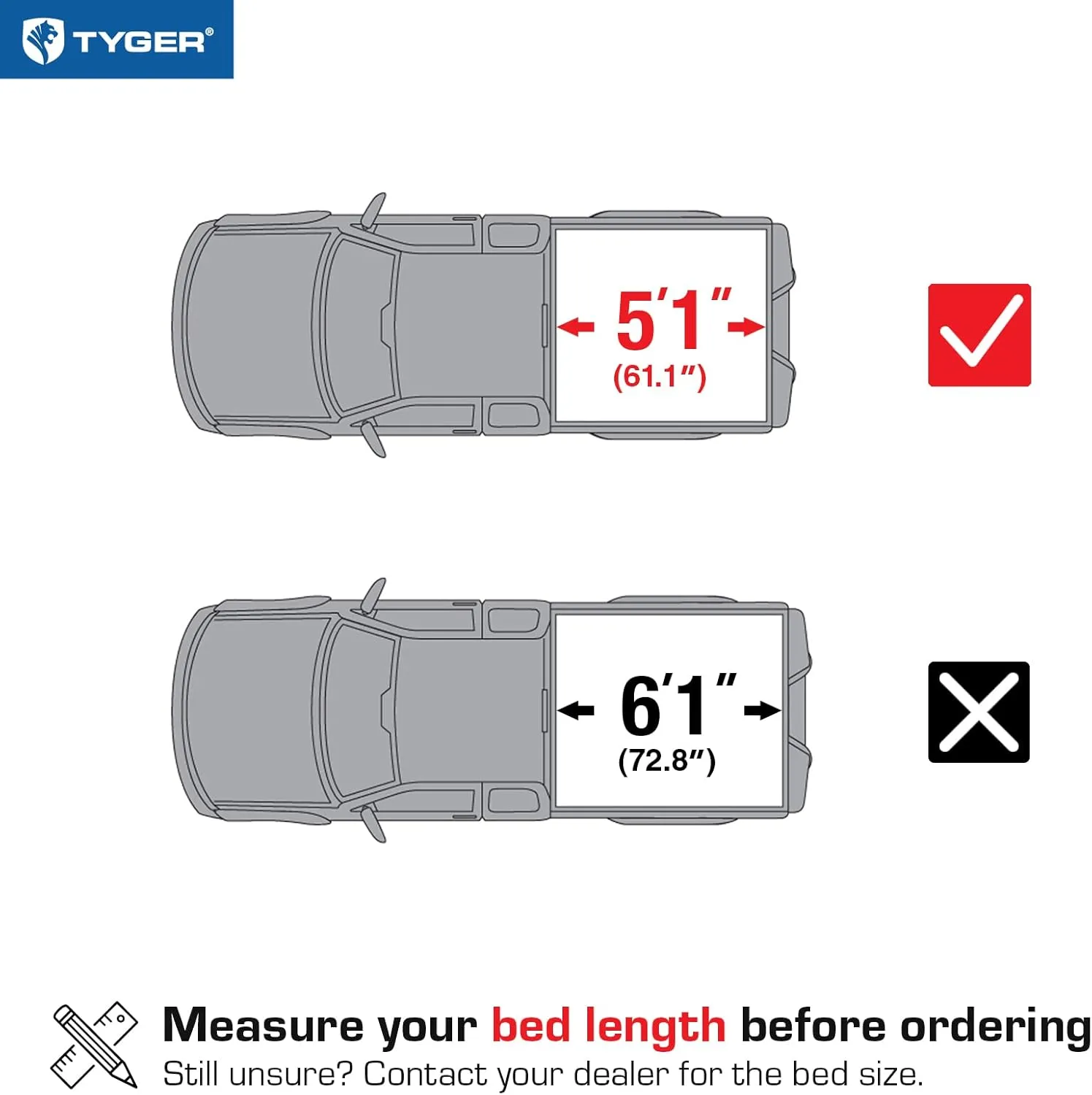 Tyger Auto T5 Alloy Hardtop Truck Bed Tonneau Cover Compatible with 2023-2025 Chevrolet Colorado GMC Canyon | 5'1" (61") Bed | TG-BC5C3201