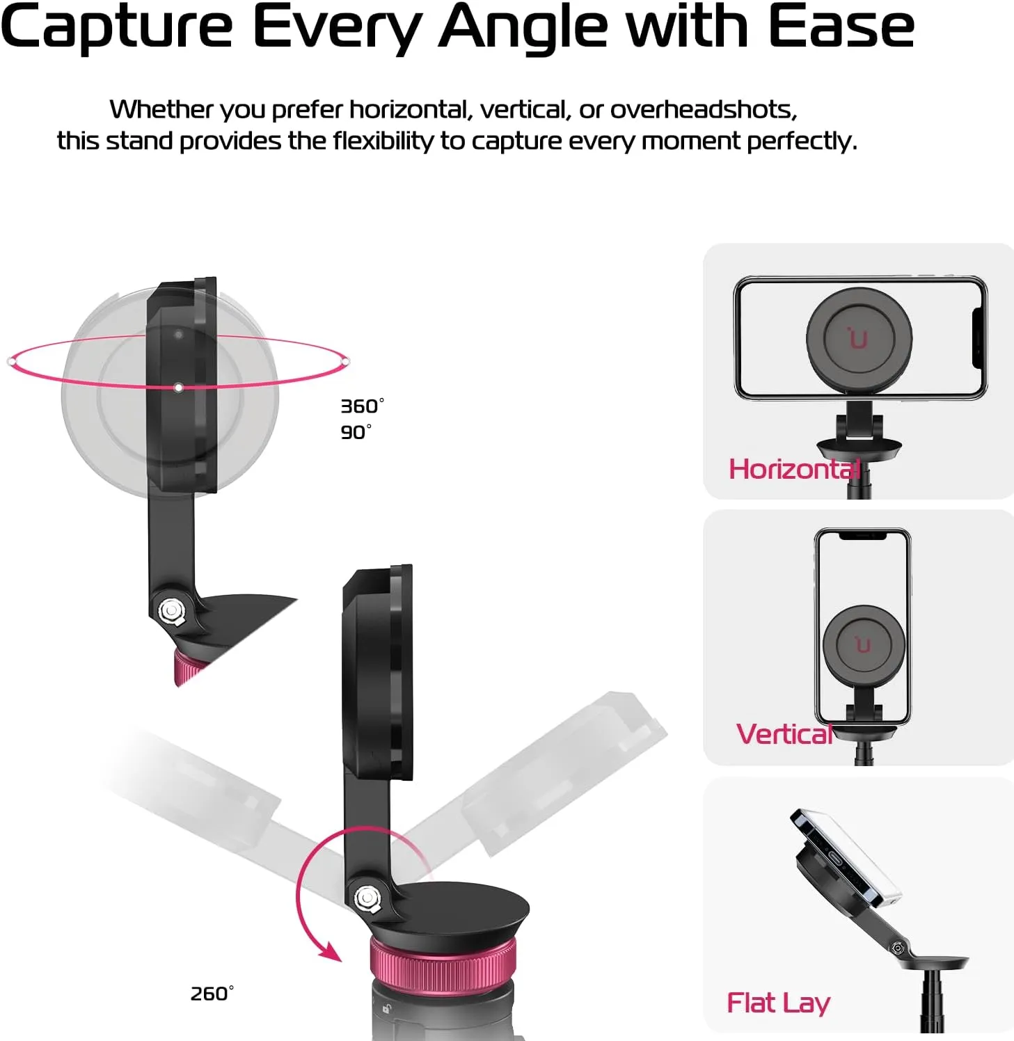ULANZI 61'' Magnetic Selfie Stick Phone Tripod with Wireless Remote, Extendable Cell Phone Tripod Stand, Compatible with MagSafe, Cellphone Tripod for iPhone 16 15 14 13 12 Series and Android Phones