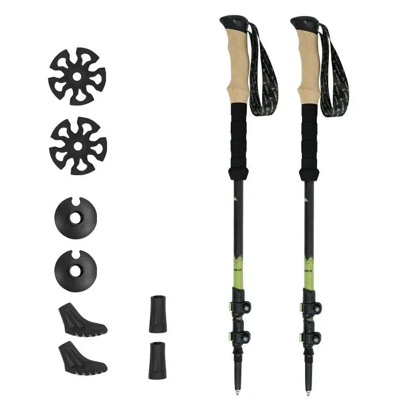 Ultralight Carbon Fiber Trekking Poles: Adjustable Alpenstock with Quick Lock