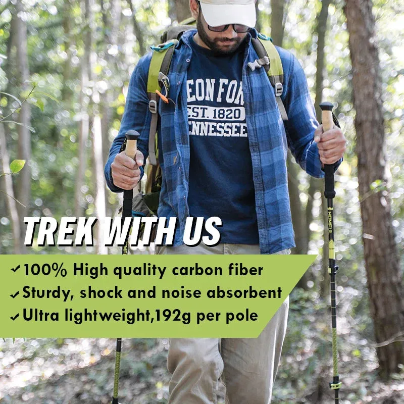 Ultralight Carbon Fiber Trekking Poles: Adjustable Alpenstock with Quick Lock