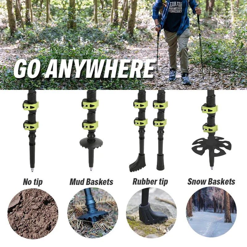 Ultralight Carbon Fiber Trekking Poles: Adjustable Alpenstock with Quick Lock