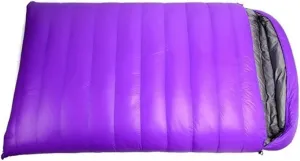 Ultralight Double Sleeping Bag, Winter, 3 Seasons, Adult, Unisex, Couples and Families, Down/100% Nylon/Polyester, Zipper Closure, Purple, Double Size