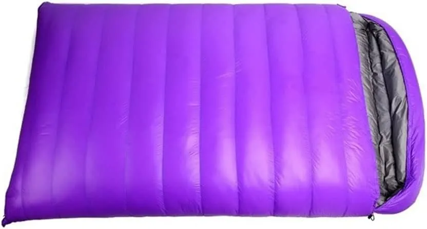 Ultralight Double Sleeping Bag, Winter, 3 Seasons, Adult, Unisex, Couples and Families, Down/100% Nylon/Polyester, Zipper Closure, Purple, Double Size