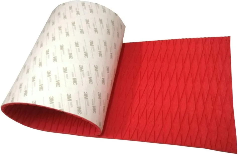 Universal 34in x 10in DIY Traction Non-Slip Grip Mat Pad, Versatile & Trimmable Sheet of EVA for SUP, Boat Decks, Kayaks, Surfboards, Standup Paddle Boards, Skimboards & More (Red)