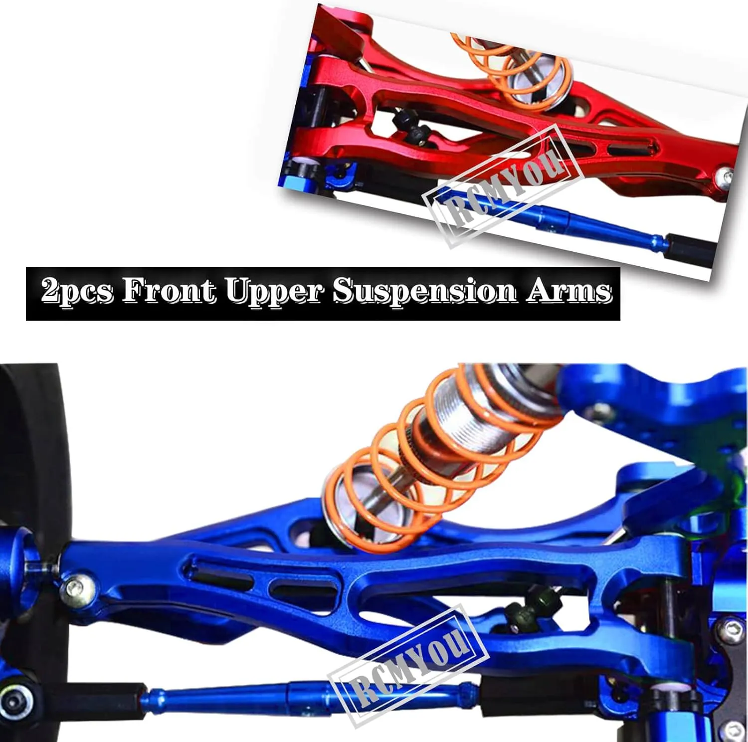 Upgrades Suspension Arms for 1/8 Arrma Kraton 6S BLX,Outcast 6S BLX,Talion 6S BLX,Notorious 6S BLX,Aluminum Front Rear A Arms & Lower Upper Swing A-Arm Set Hops up w/Pivot Balls,6pcs,Red