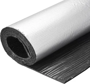 uxcell Insulation Sheet, 2mx0.5mx5mm Self-Adhesive Embossed Aluminum Foil Waterproof Heat Resistant Thermal Barrier, for Roof Wall HVAC Duct Pipe, Rubber Foam